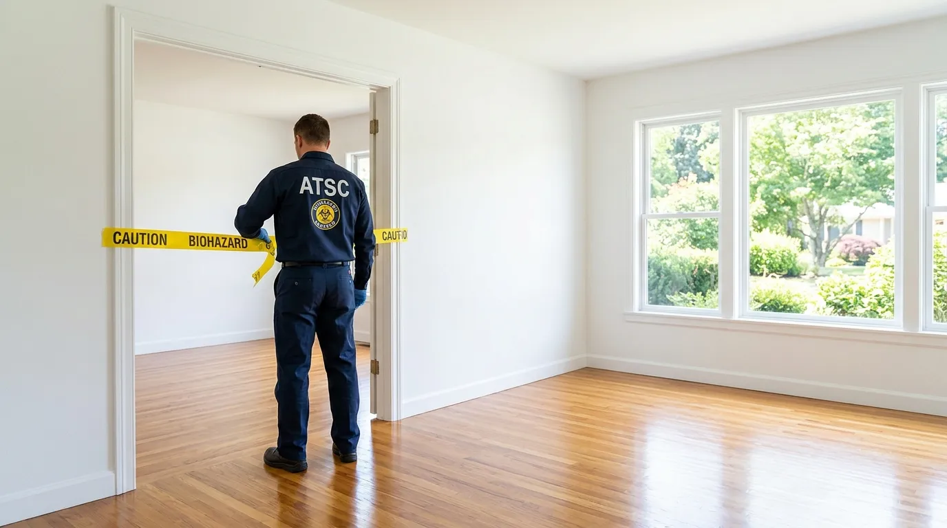 Certified biohazard cleanup crew performing Decomposition Cleanup in Summerfield